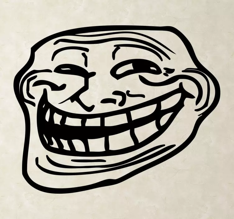 Troll yüz sticker - TenStickers