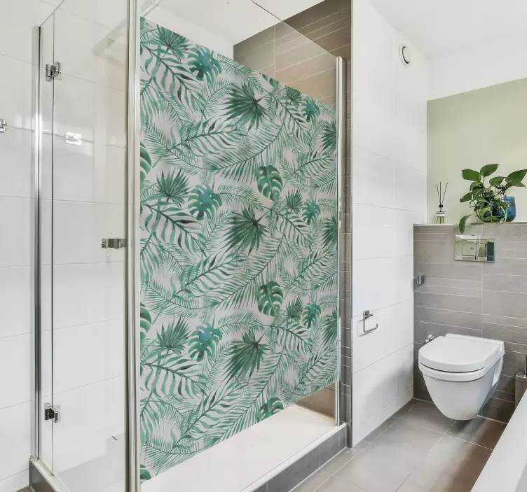 Tropik bitkiler duş çıkartması - TenStickers