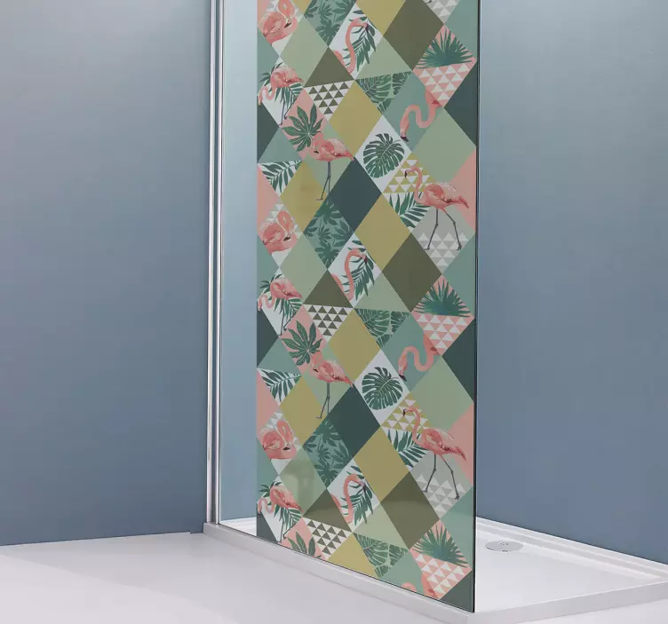 Tropikal orman duş ekran çıkartması - TenStickers