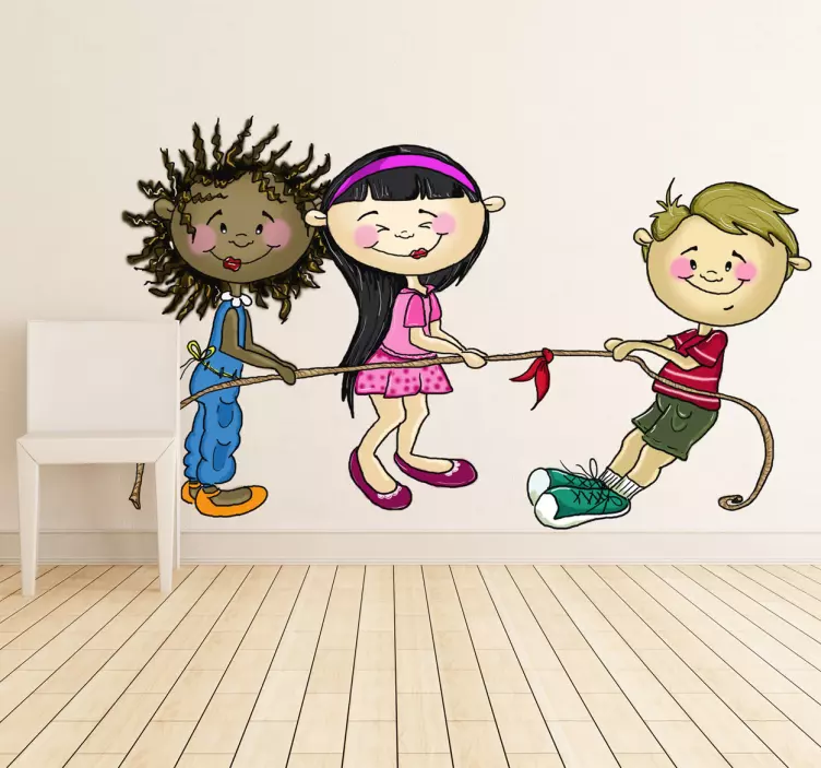 Tug of war kids çıkartması - TenStickers