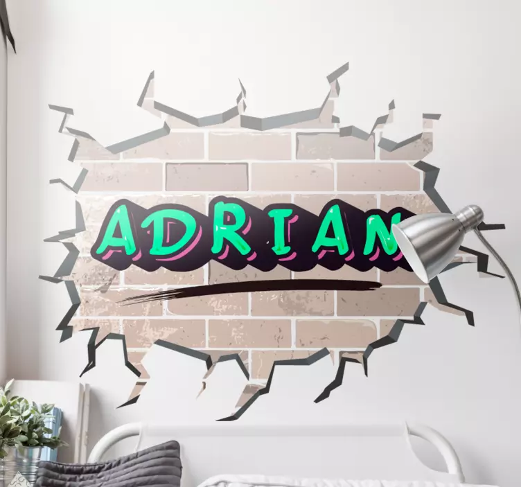 Tuğla duvar grafiti kentsel etiket - TenStickers