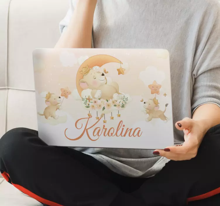 Tuhaf hayvan sahnesi Dizüstü bilgisayar için kaplama - TenStickers