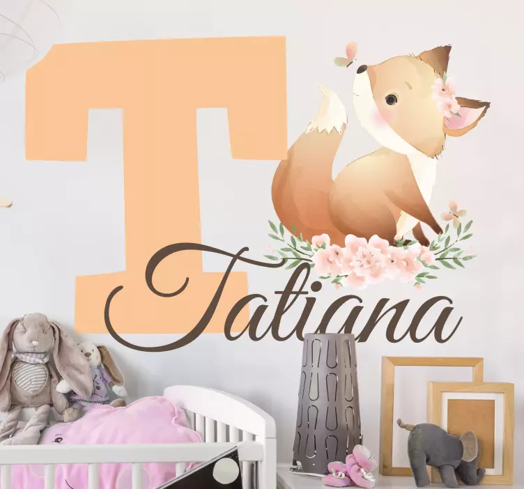 Tuhaf tilki motifi hayvan çıkartması - TenStickers