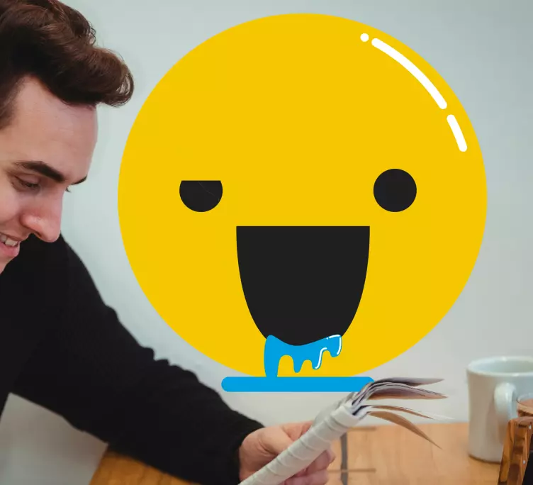 Tükürük emojisi duvar sticker - TenStickers