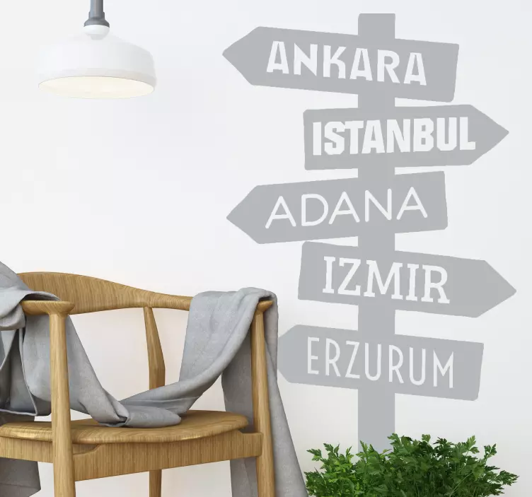Türk şehirleri duvar sticker - TenStickers