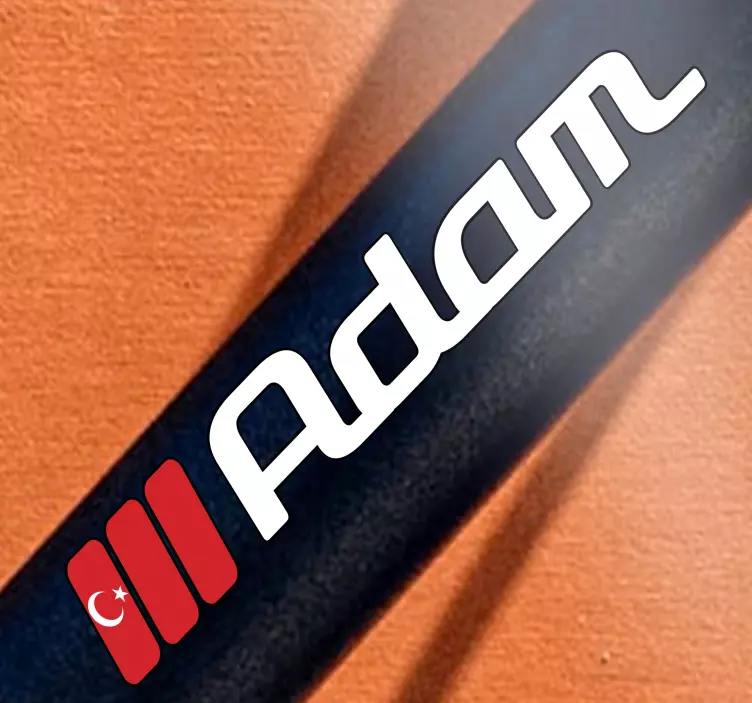 özel isim bisiklet çıkartması ile türkiye bayrağı - TenStickers