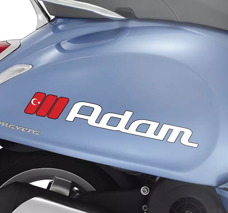 Türkiye bayrağı adı motosiklet çıkartması - TenStickers