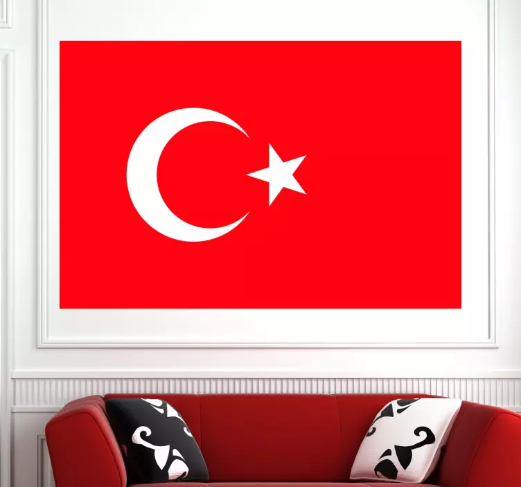 Türkiye bayrağı duvar sticker - TenStickers