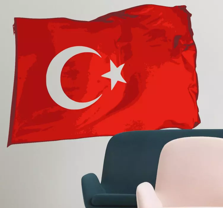 Türkiye sallıyor bayrak çıkartması - TenStickers