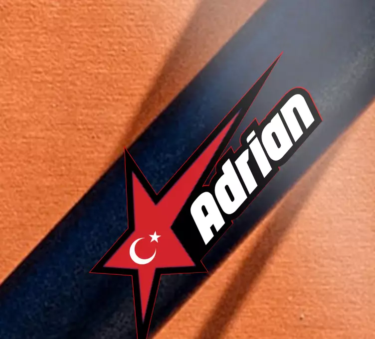 Türkiye bayrağı ve özel isim bisiklet çıkartması - TenStickers