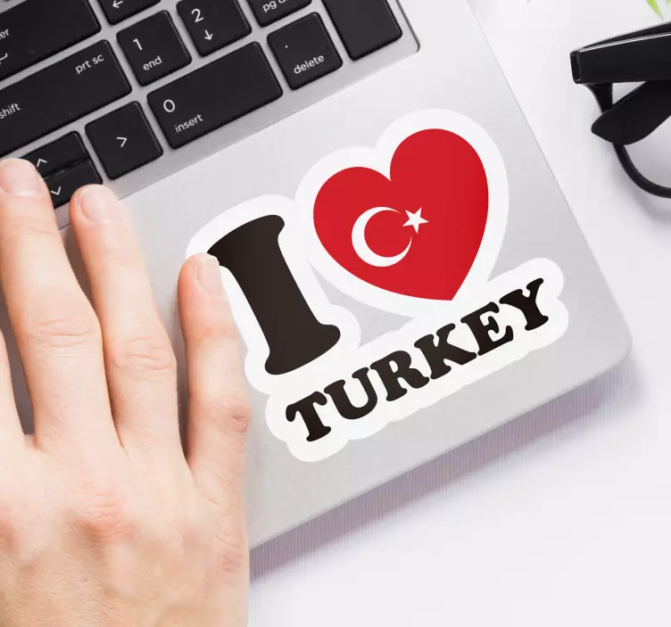 Türkiye laptop etiket seviyorum - TenStickers
