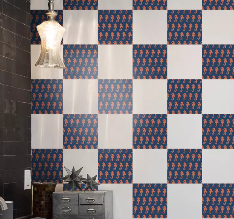 Turuncu deniz atı kiremit çıkartması - TenStickers