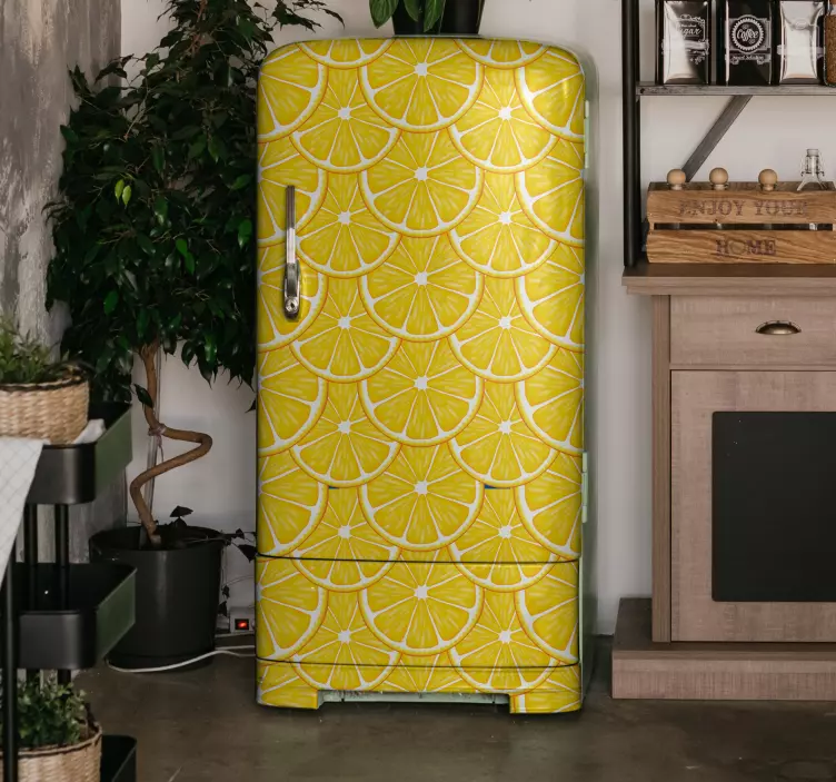 Turuncu desen buzdolabı etiketi - TenStickers