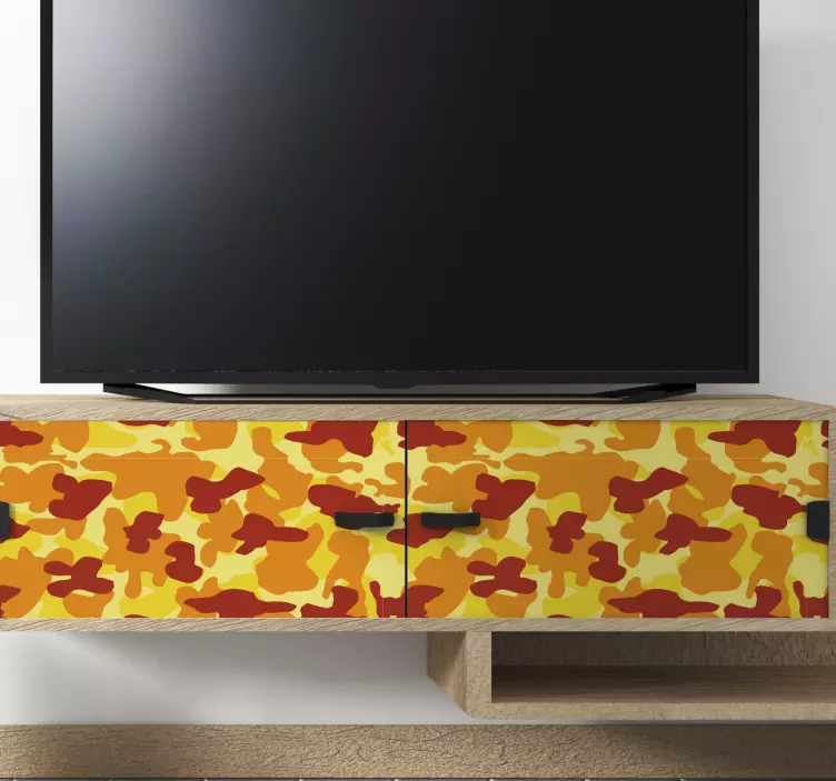 Turuncu kamuflaj vinil baskı etiket - TenStickers