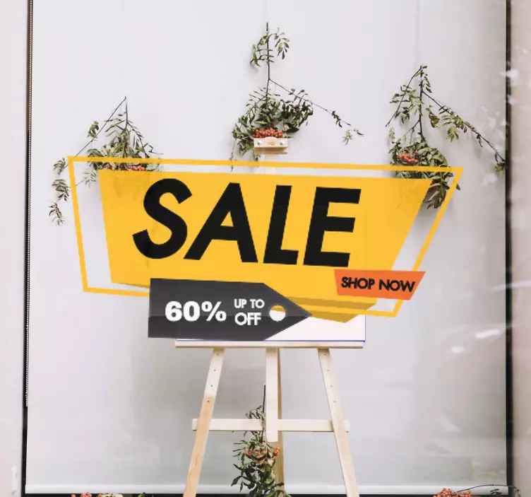 Turuncu siyah cuma penceresi etiketi - TenStickers