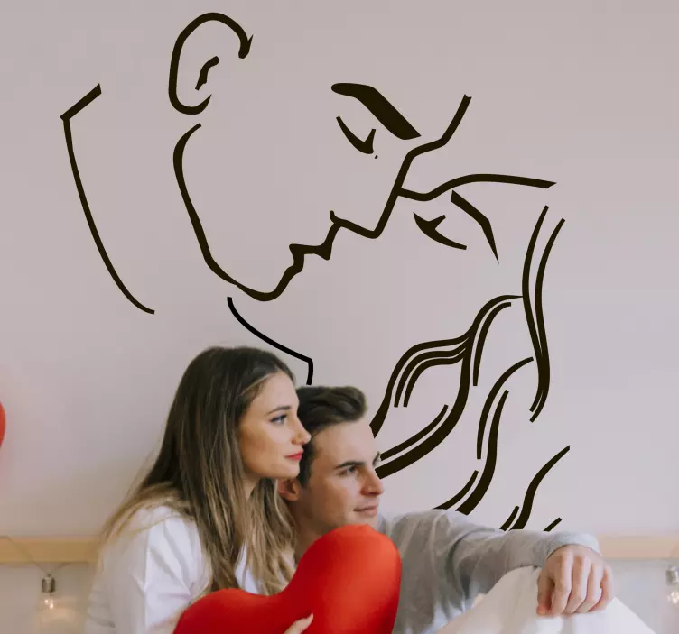 Tutkulu öpüşen çift aşk çıkartması - TenStickers