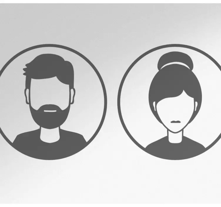 Tuvalet adam kadın işaret kapı çıkartması - TenStickers