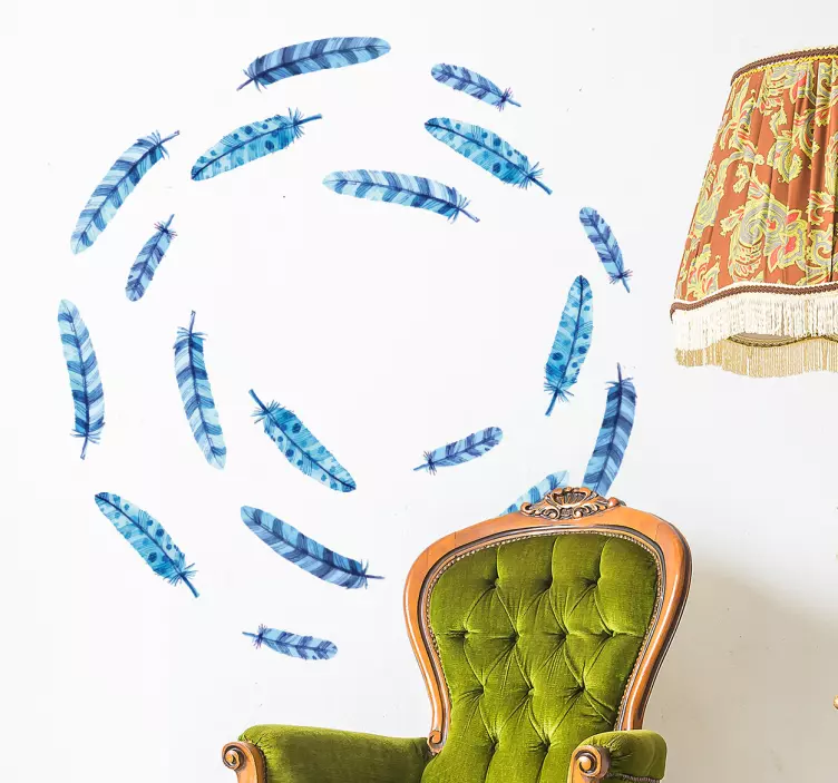 Tüy kuş duvar sticker - TenStickers