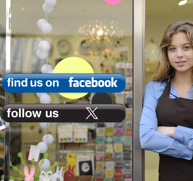 Twitter ve facebook iş çıkartmaları - TenStickers