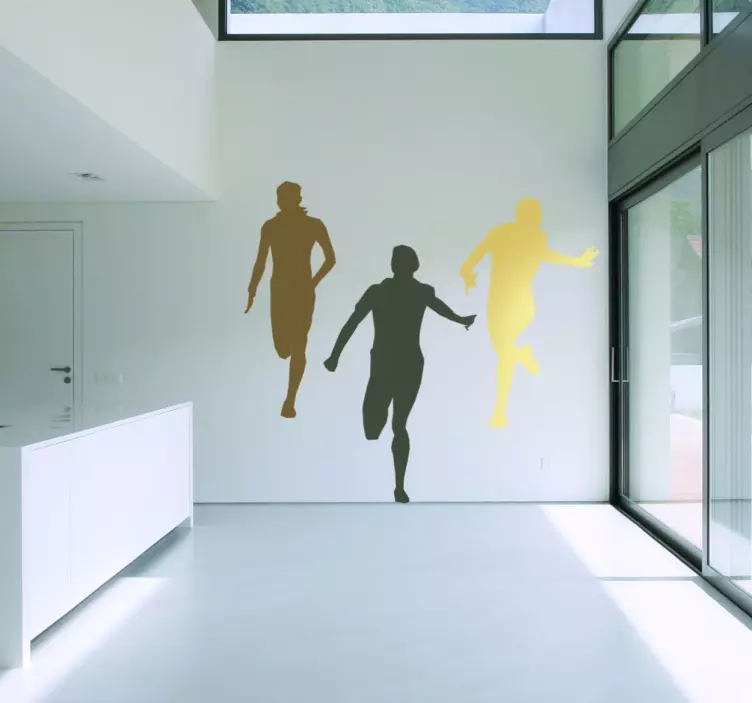 üç koşucu çıkartması - TenStickers