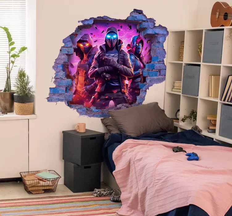 Üç Maskelenmiş SavaşçılarÜç Maskelenmiş Savaşçılar görsel efekt s - TenStickers