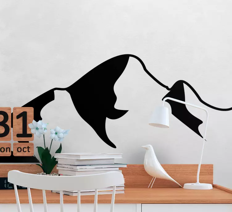 üç siluet dağlar doğa çıkartması - TenStickers