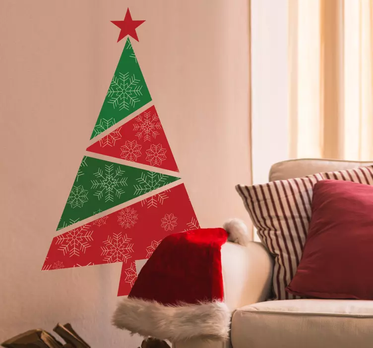 üçgen ağaç noel sticker - TenStickers