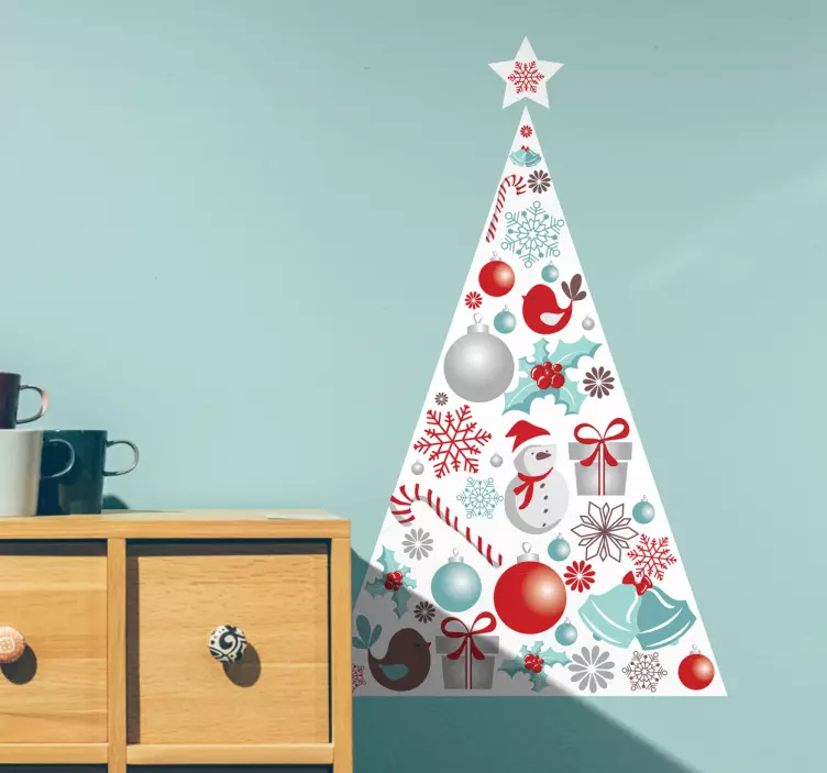üçgen noel ağacı sticker - TenStickers