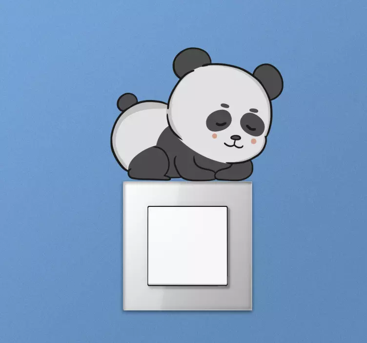 Uyuyan panda anime ışık anahtarı çıkartması - TenStickers