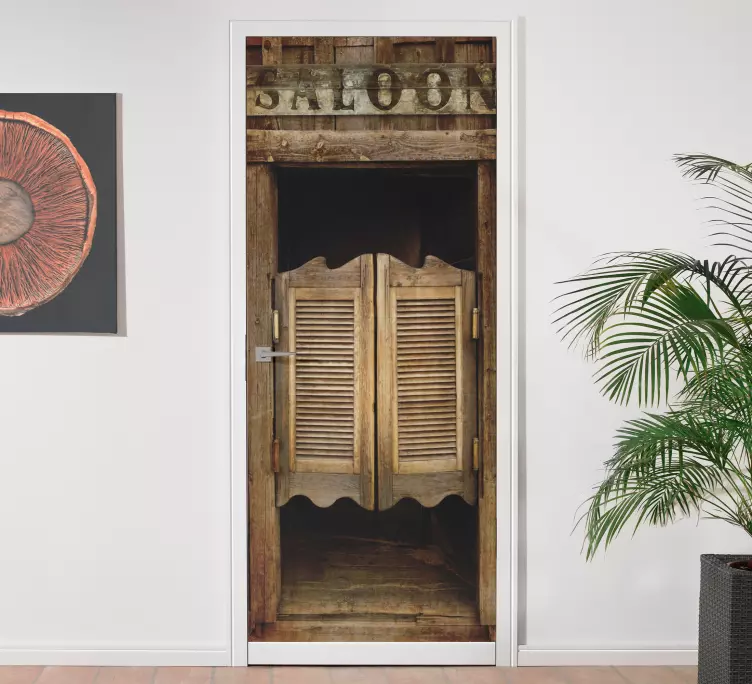 Uzak batı salon kapısı vinil çıkartması - TenStickers