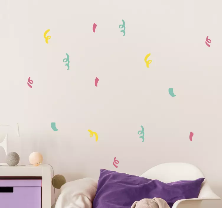 Uzun konfeti illüstrasyon etiketi - TenStickers