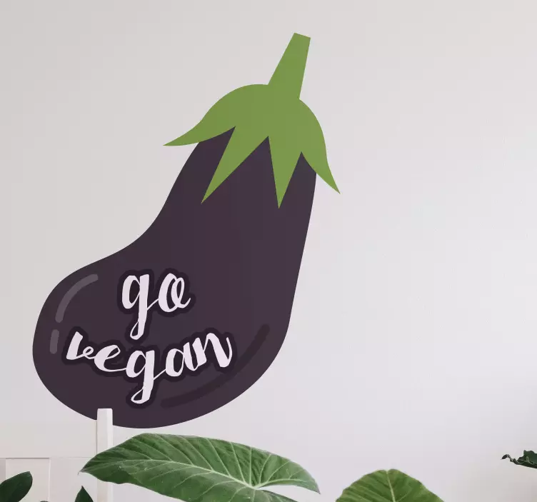 Git vegan patlıcan atölyesi çıkartması - TenStickers