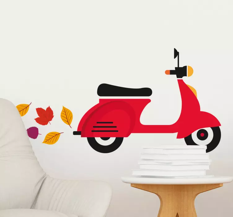 Vespa scooter duvar sticker bırakır - TenStickers