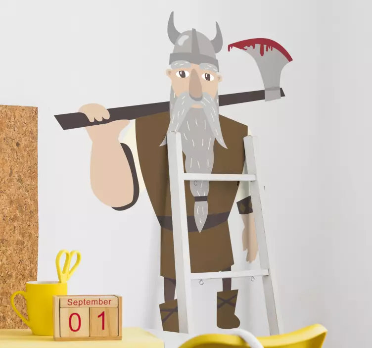 Viking çizim kan karakter çıkartması - TenStickers