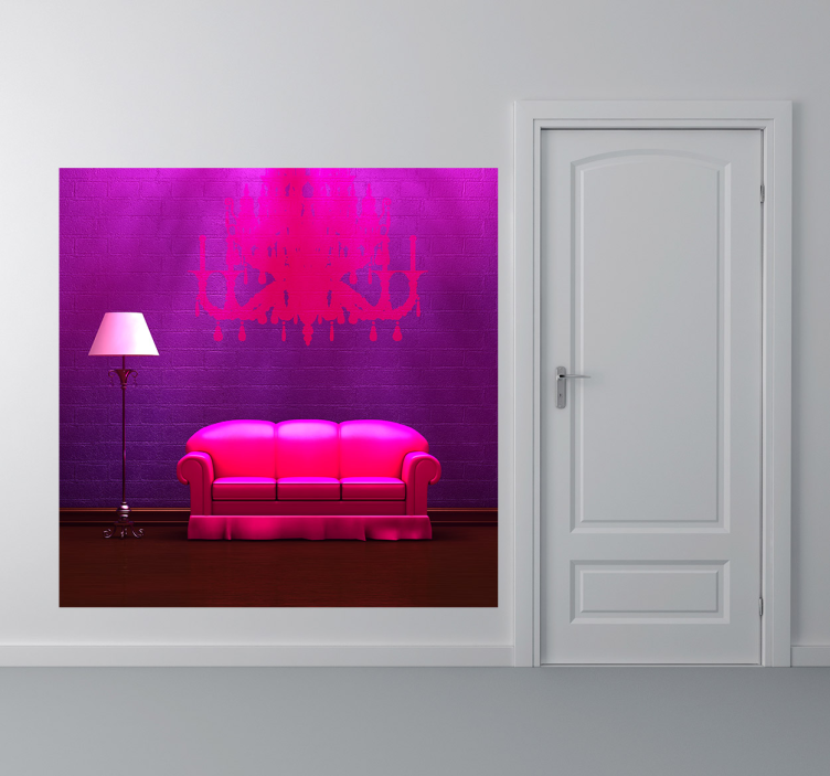 Vinil dekoratif kanepe ve lamba hayvan çıkartması - TenStickers