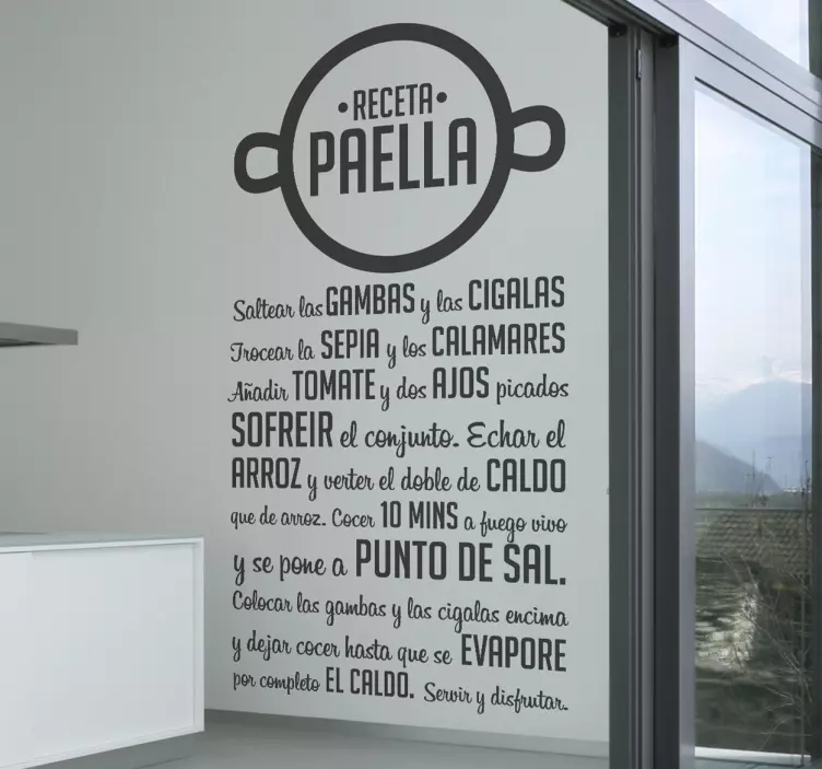 Vinilo dekorativo receta paella hayvan çıkartması - TenStickers