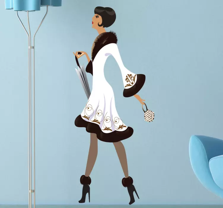 Vintage bayan çıkartması - TenStickers