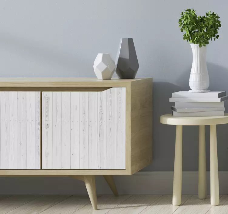 Vintage beyaz ahşap desen mobilya çıkartması - TenStickers