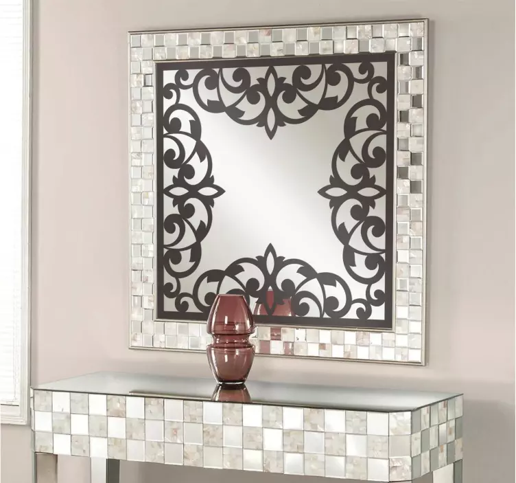 Vintage çerçeve çiçek duvar çıkartması - TenStickers