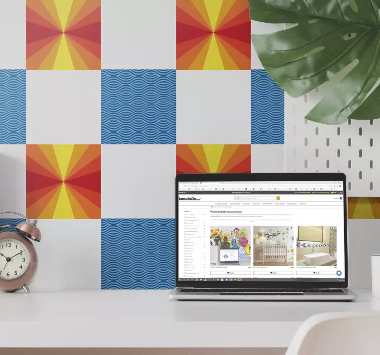 Vintage gün batımı çini çıkartması - TenStickers