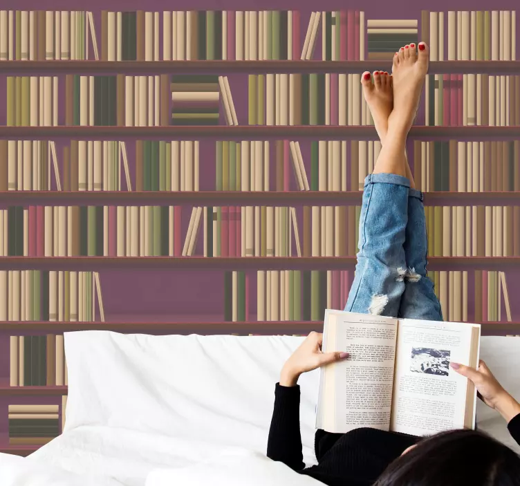 Vintage kitaplık vintage çıkartmaları - TenStickers