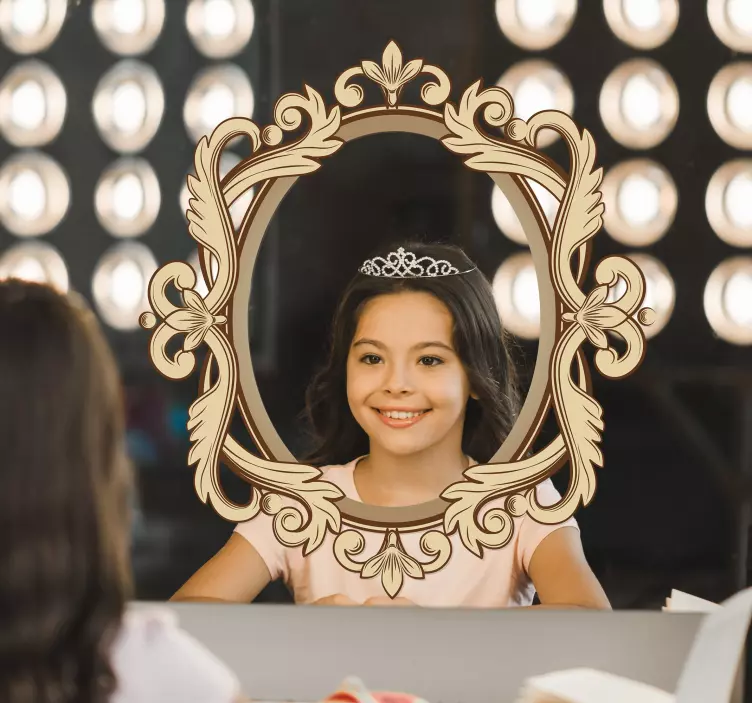 Vintage oval çerçeve ayna çıkartması - TenStickers