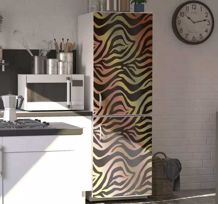 Muhteşem vintage zebra buzdolabı çıkartması - TenStickers
