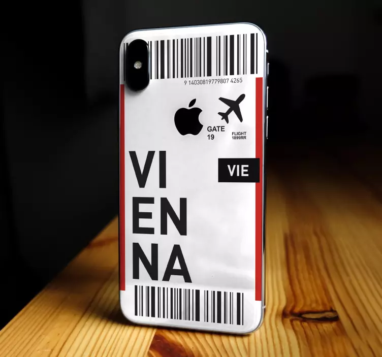 Viyana uçak bileti iphone çıkartması - TenStickers