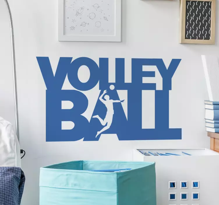 Voleybol metin spor duvar sticker - TenStickers