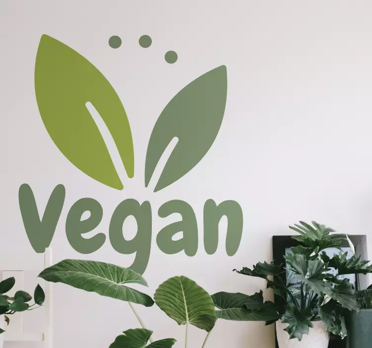 Yapraklı vegan yemek atölyesi çıkartması - TenStickers