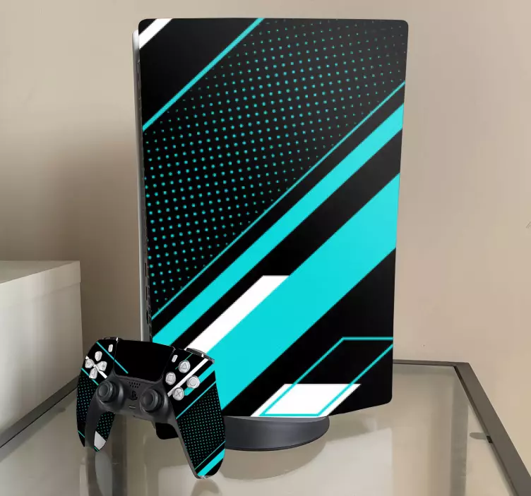 Yarı ton ps5 çıkartmaları ile geometrik çizgi - TenStickers