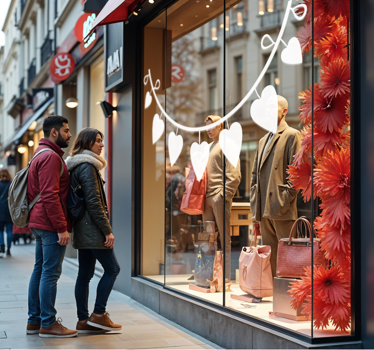 Yarım daire kalpler hayvan çıkartması - TenStickers