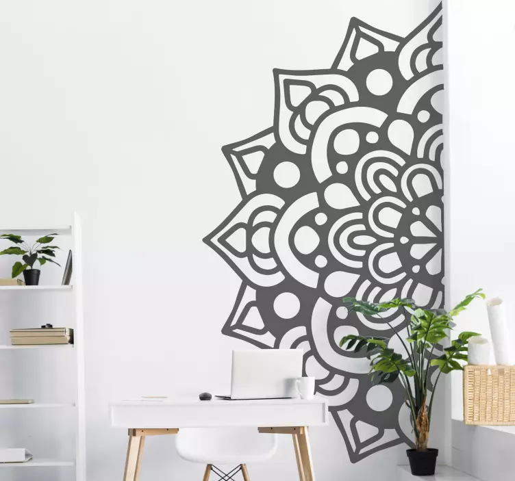 Yarım mandala duvar sticker - TenStickers