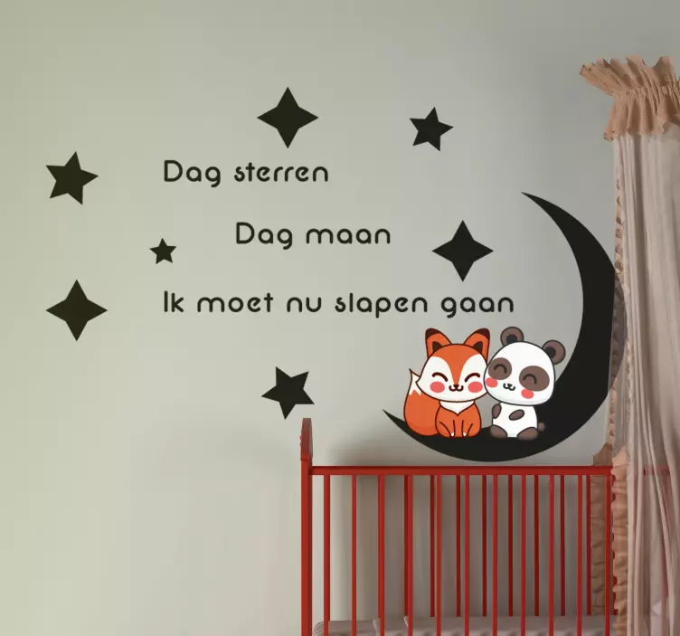 Yatağa gitmek kreş kafiye duvar sticker - TenStickers